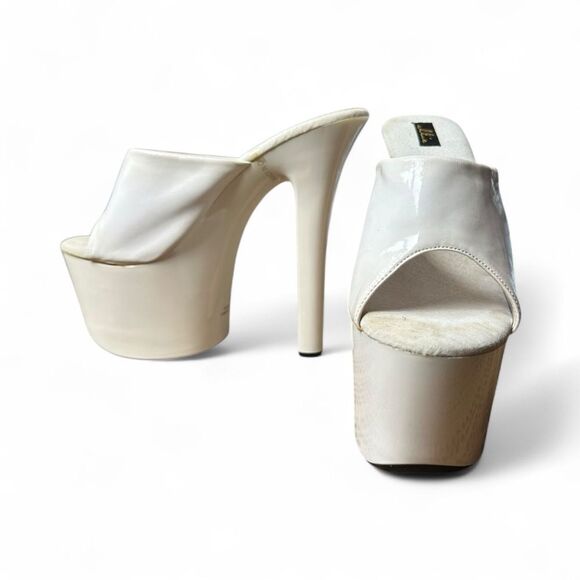 Ellie White Platform High Heel Shoes – Size 8 - Picture 10 of 12